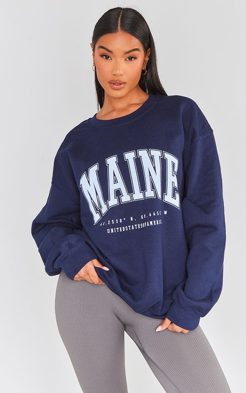 Navy Maine Oversized Print...