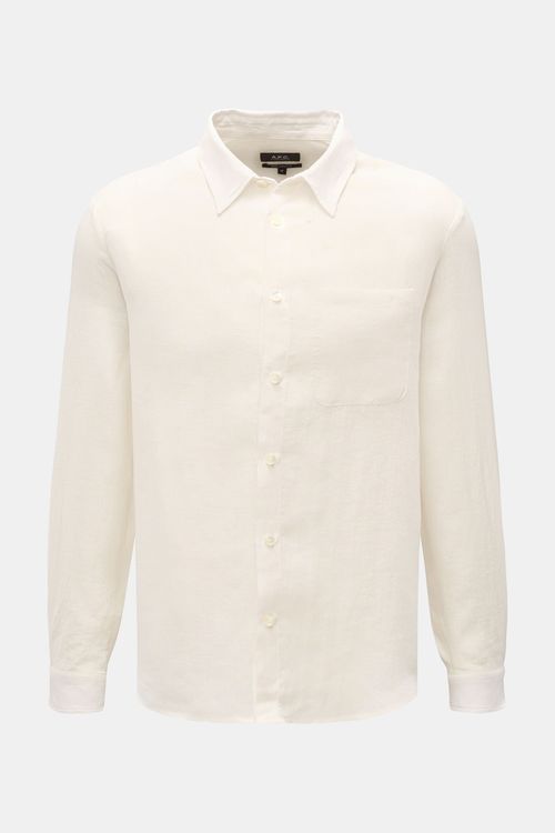 A.P.C. - Herren - Leinenhemd Kent-Kragen 'Liaek' offwhite