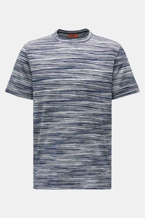 Missoni - Herren - Rundhals-T-Shirt weiß/navy gestreift
