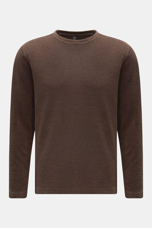 04651/ A trip in a bag - Herren - Frottee Rundhals-Longsleeve 'Terry Tee' braun