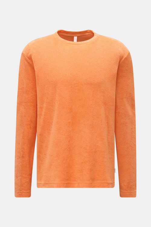 04651/ A trip in a bag - Herren - Frottee Rundhals-Longsleeve 'Terry Tee' orange