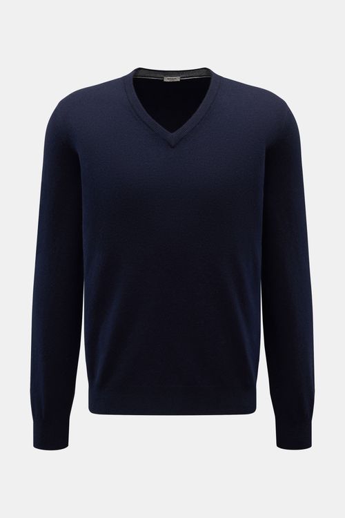 Gran Sasso - Herren - V-Neck Pullover navy