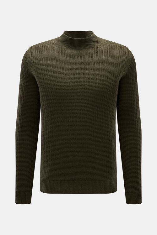 von Braun - Herren - Cashmere Mock Neck Pullover oliv