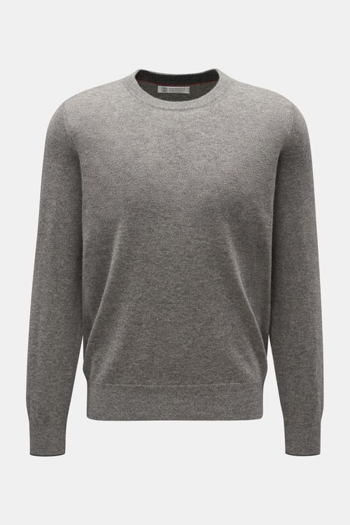 Brunello Cucinelli - Herren - Cashmere Rundhalspullover dunkelgrau