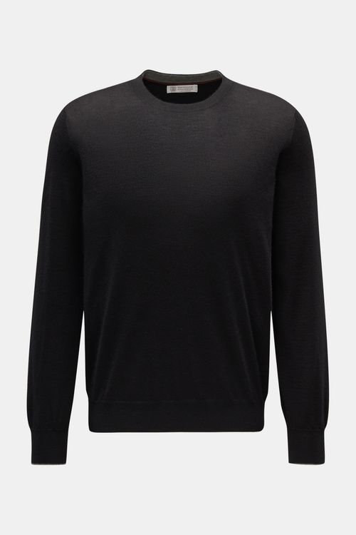 Brunello Cucinelli - Herren - Feinstrick-Rundhalspullover schwarz
