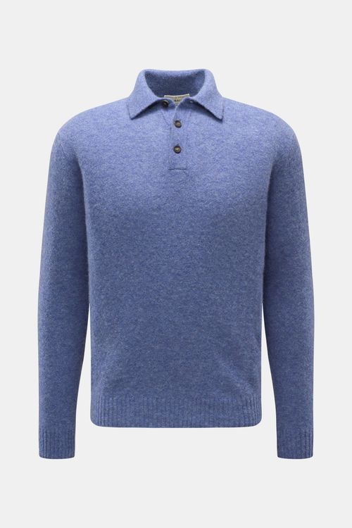 Filippo de Laurentiis - Herren - Strickpolo rauchblau meliert