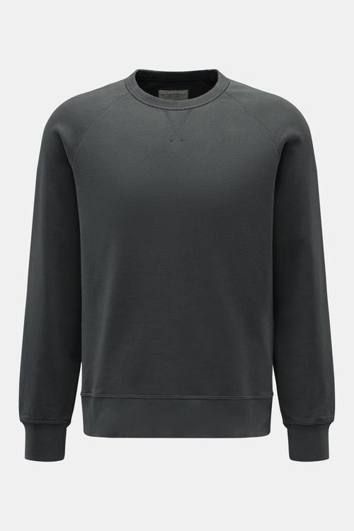 Officine Générale - Herren - Rundhals-Sweatshirt 'Cneck Sweat' dunkelgrau meliert