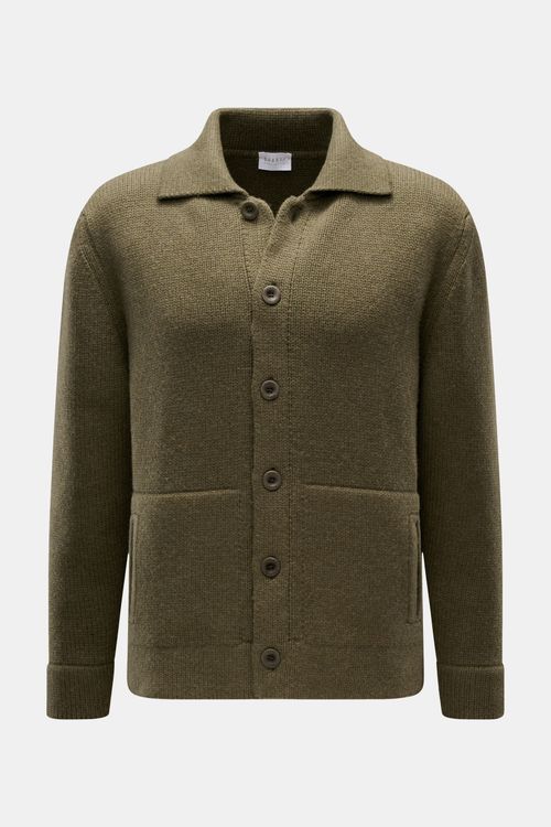 04651/ A trip in a bag - Herren - Cardigan 'Boiled Blouson' oliv