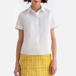 Short-Sleeved Cotton Boyfriend Shirt