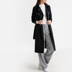 Double-Breasted Trench Coat with Pockets