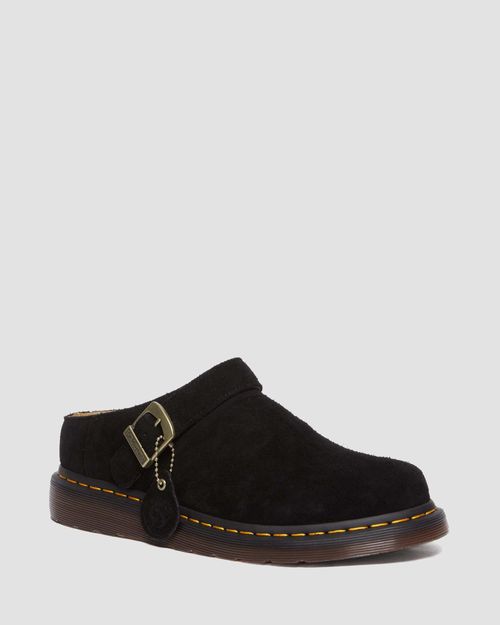 Dr. Martens Men's Isham Desert Oasis Suede Mules Shoes in Black, Size: 13