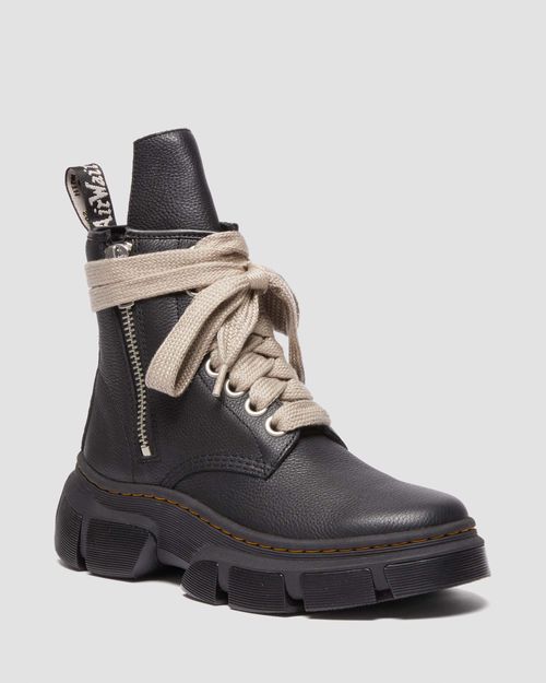Dr. Martens Men's 1460 Rick Owens Leather Dmxl Platform Jumbo Lace Up Boots in Black/Cream, Size: 12