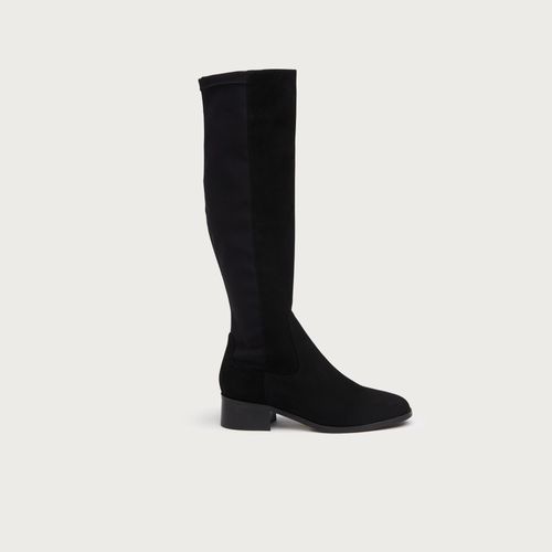 Bella Black Suede Knee Boots,...