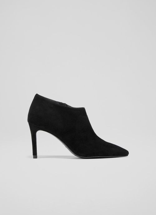 Elle Black Suede Shoe Boots,...