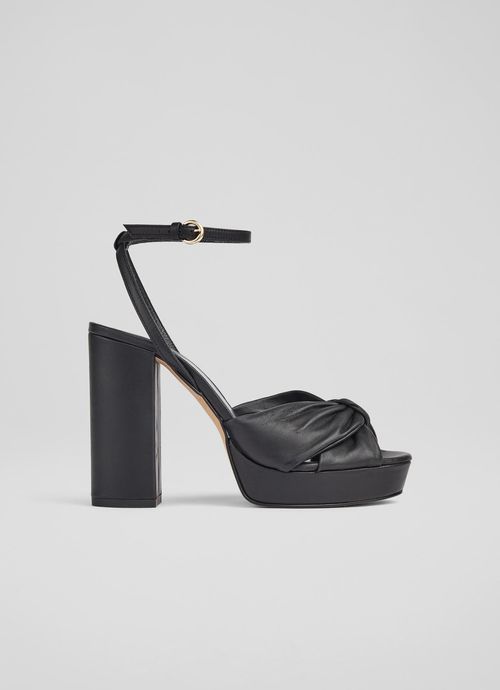 Amanda Black Leather Platform...