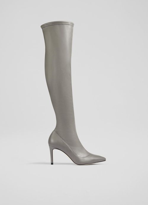 Blake Grey Stretch Over-The-Knee Boots, Warm Grey