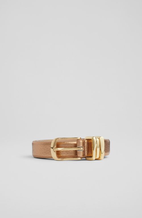 Georgette Gold Leather Belt,...