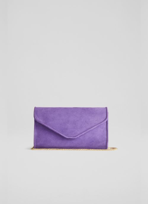 Dominica Plum Suede Clutch...