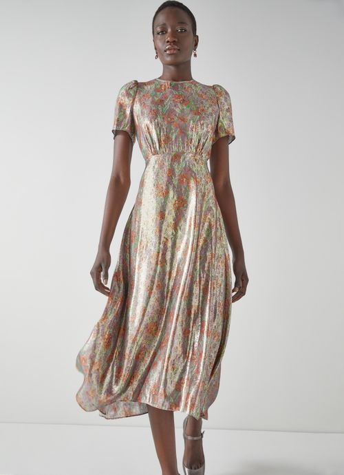 Boyd Floral Print Metallic...