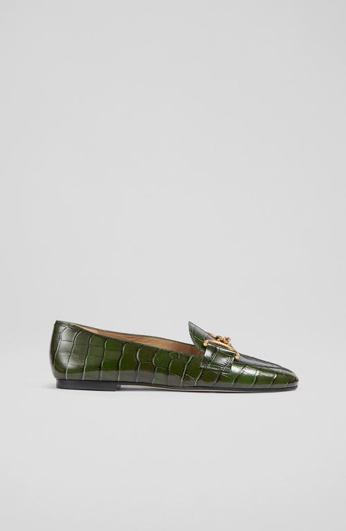 Daphne Green Croc-Effect...