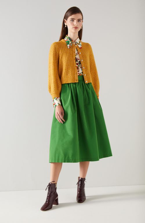 Olsen Green Taffeta Skirt,...