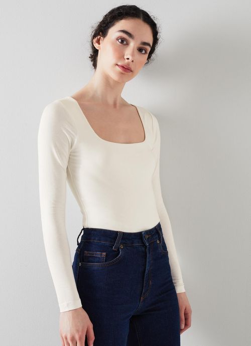 Miriam Ivory  Square Neck Top...