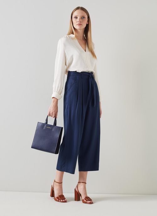 Almeida Navy Tie Belt Cropped...