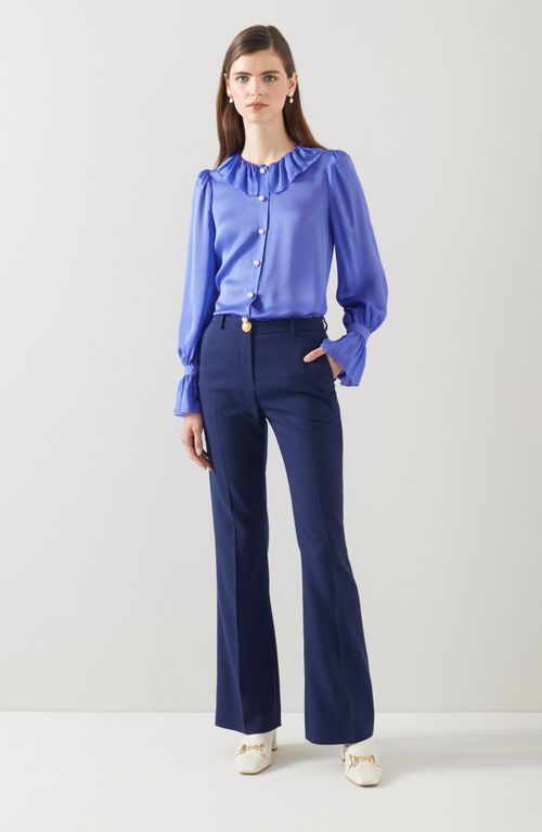 Farrow Blue Silk Ruffle...