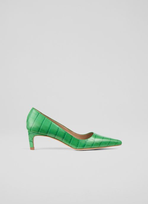 Ava Green Kitten Heel Courts,...