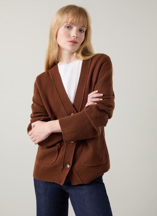 Carine Chocolate Cardigan,...