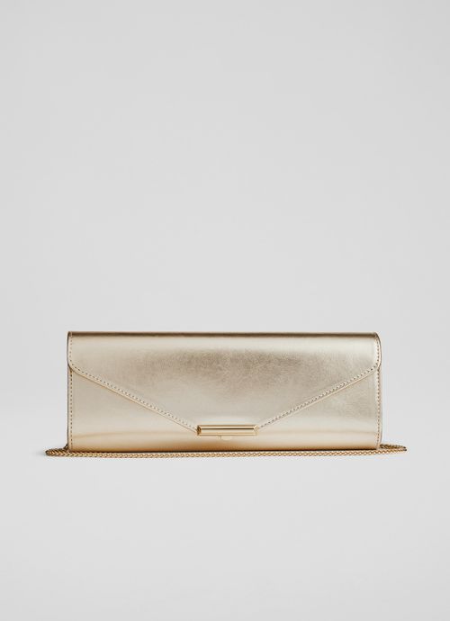 Lucille Champagne Clutch Bag,...