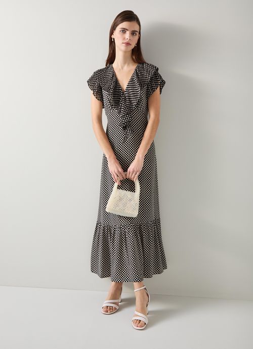 Daphne Polka Dot Pleated...