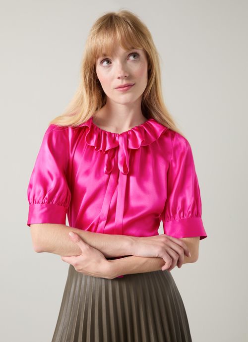 Coco Magenta Satin Blouse,...