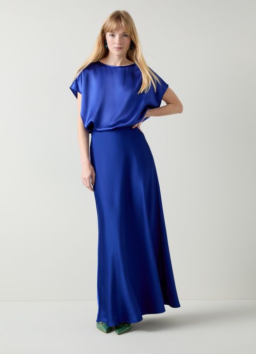 Lena Mazarine Blue Satin...