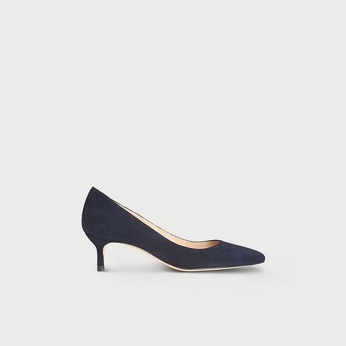 Audrey Navy Suede Kitten Heel...