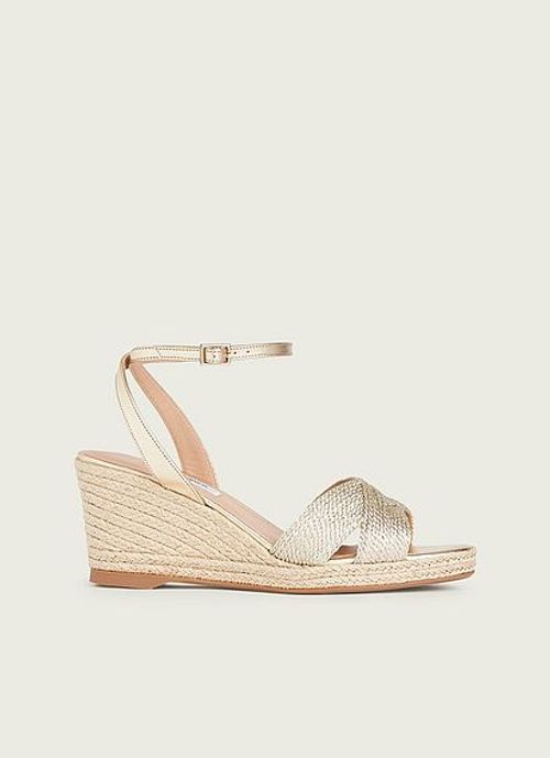 Santana Gold Rope Wedges, Gold