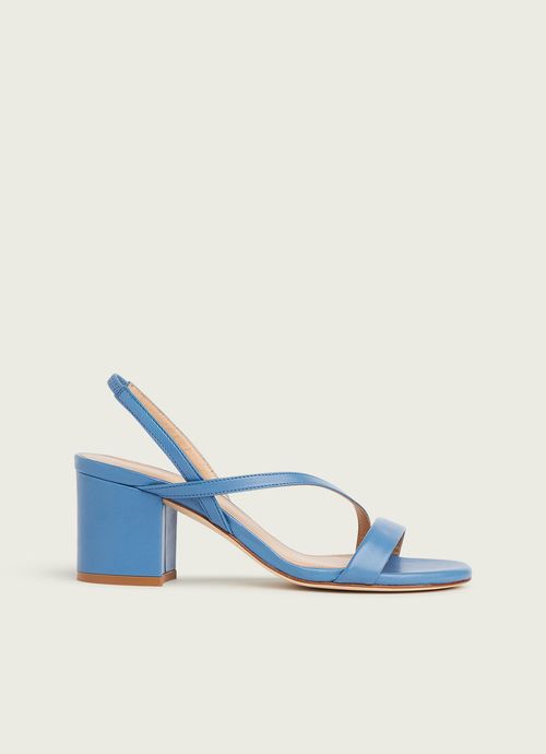 Nine Blue Asymmetric Block Heel Sandals, China Blue, £58.00