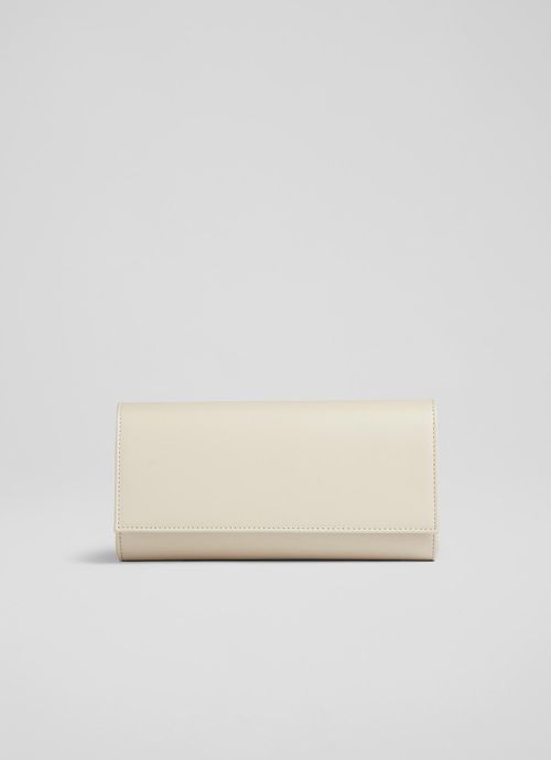 Erin Cream Leather Clutch...