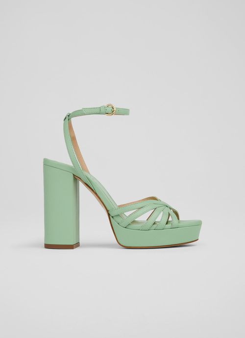 Attie Green Leather Strappy...