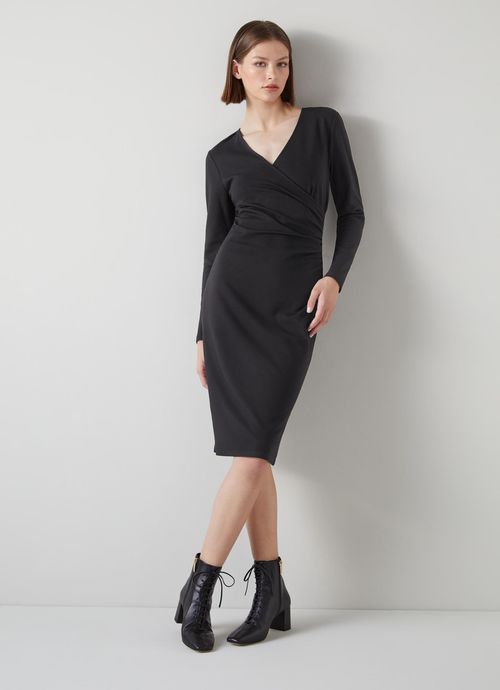 Alex Black Jersey Wrap Dress,...