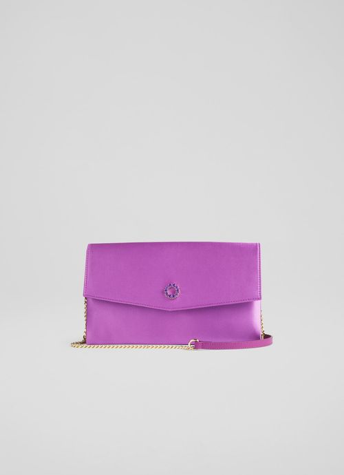 Mason Magenta Satin Clutch...