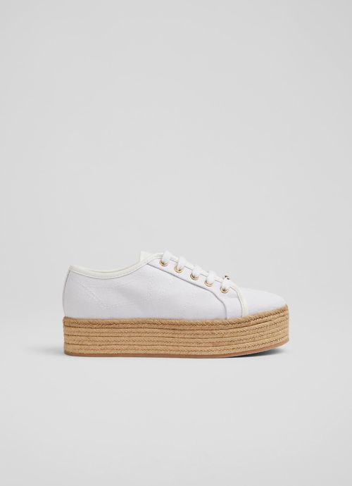 Rhys White Canvas Flatform...