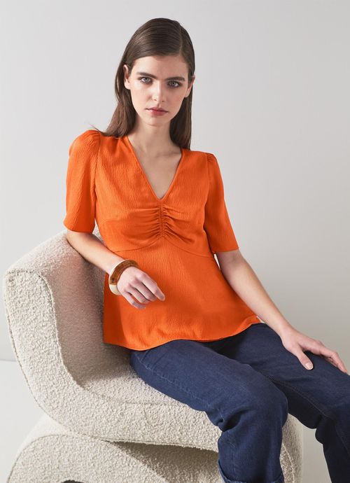 Gabbi Orange Silk Textured...