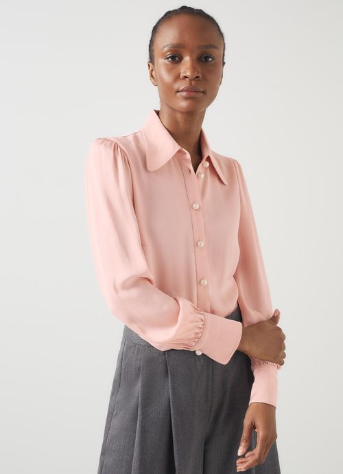 Sonya Pink Crepe Blouse,...