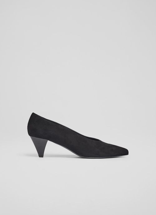 Zayla Black Suede Cone Heel...