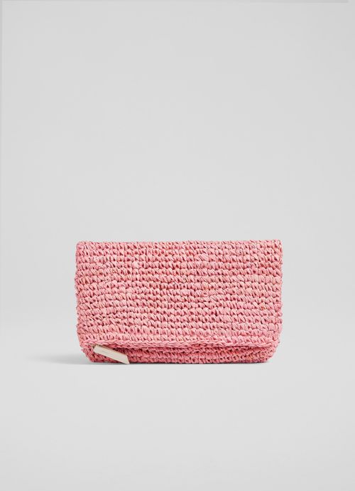 Danilla Pink Raffia Fold Over...