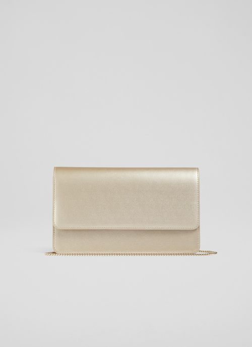 Dolly Gold Leather Clutch...