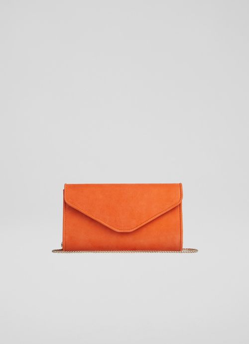 Dominica Orange Suede Clutch...