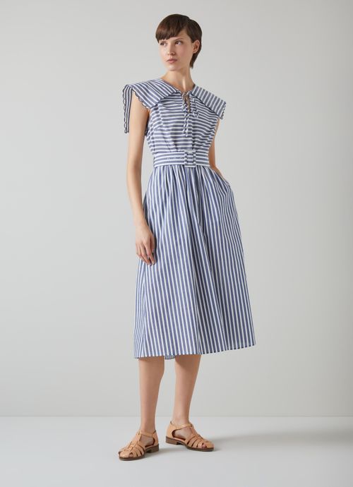 Beau Blue and Cream Striped...