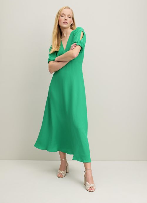 Hermia Green Crepe Maxi...